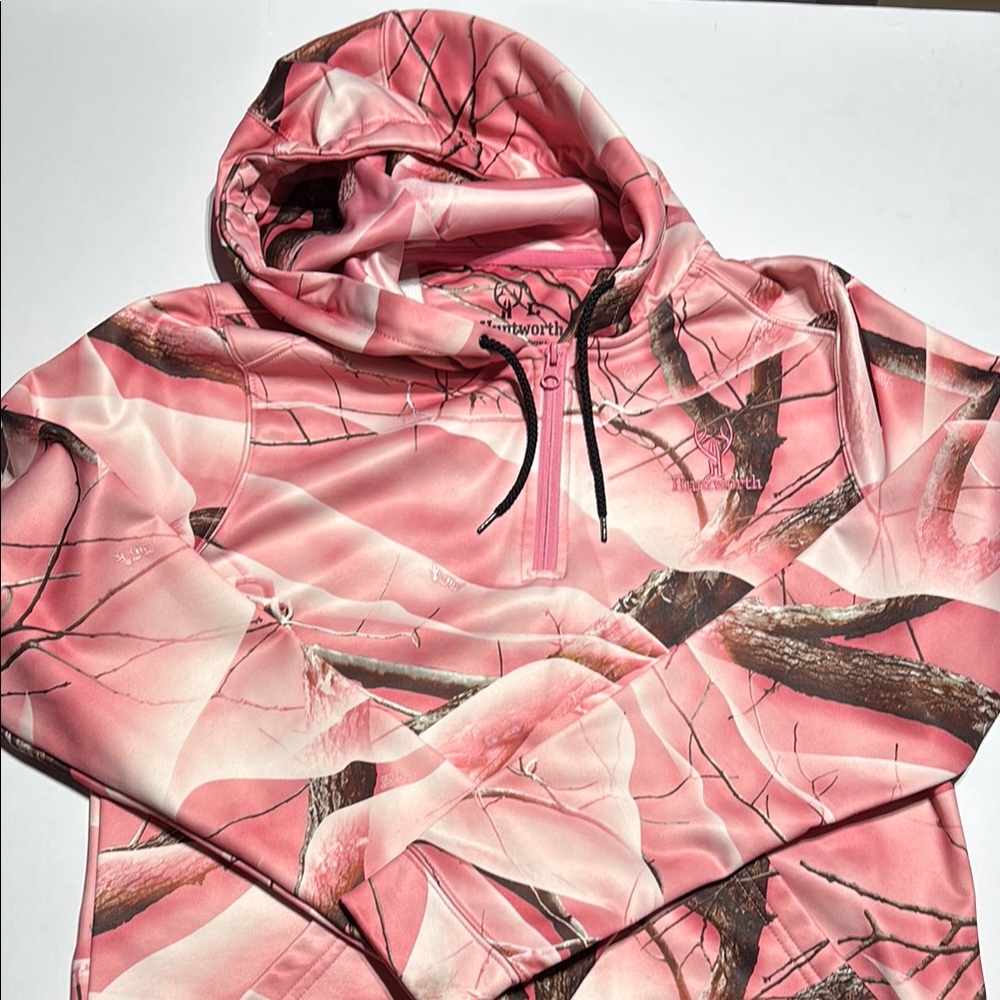Huntworth Women's Pink Camouflage Hoodie L Large